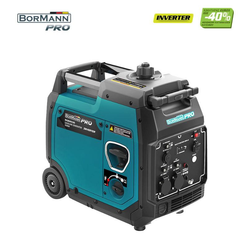POWER GENERATOR INVERTER 3200W, 224cc, WITH WHEELS
