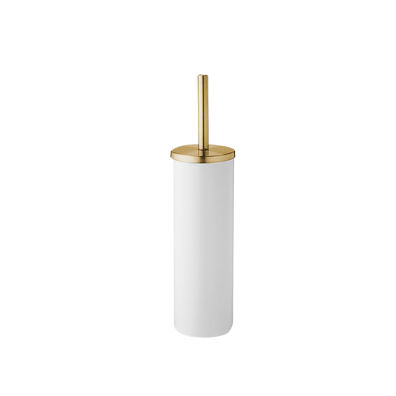TOILET BRUSH WHITE WITH GOLDEN LID Φ9,5x38cm