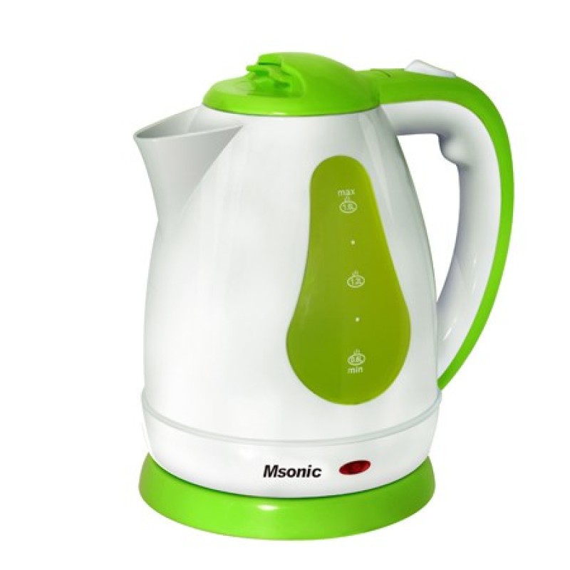 MSONIC Βραστήρας νερού MEN438WE 1.8L, 1500Watt, Λευκό/πράσινο