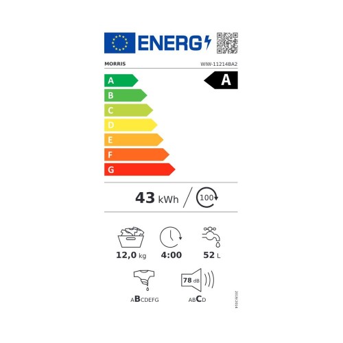 Morris WIW-11214BA2 12kg Πλυντήριο Ρούχων