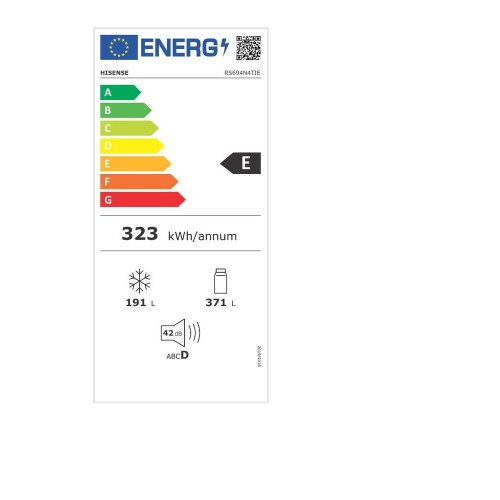 Hisense RS694N4TIE Ψυγείο Ντουλάπα Inox E