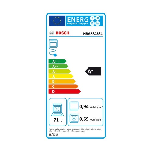 Bosch HBA534ES4 Inox Εντοιχιζόμενος φούρνος